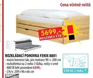 Rozkládací pohovka FENIX lakovaná