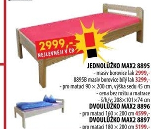 Jednolůžko MAX 2 - 90x200 lak