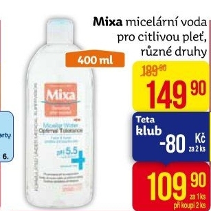 Micelární voda Mixa