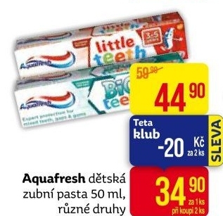 Pasta na zuby dětská Aquafresh