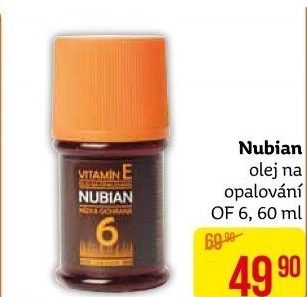 Olej na opalování OF 6 Nubian