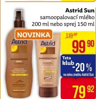 Samoopalovací mléko Astrid