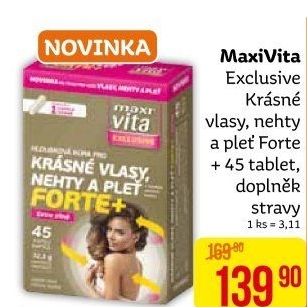 Doplněk stravy Krásné vlasy, nehty a pleť Forte + Exclusive MaxiVita