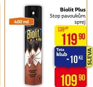 Přípravek proti pavoukům sprej Plus Biolit