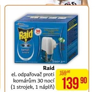 Odpařovač elektrický proti komárům 30 nocí Raid