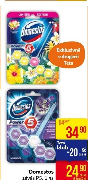 WC blok tuhý Power 5 Domestos