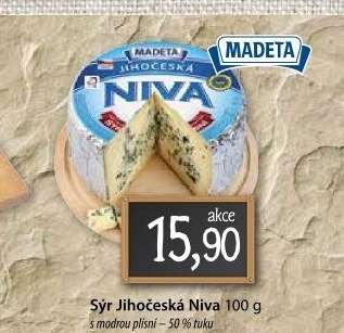 Sýr Niva Jihočeská 50% Madeta