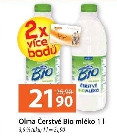 Mléko čerstvé Bio Olma - 3,5% plnotučné