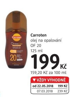 Olej na opalování OF 20 Carroten
