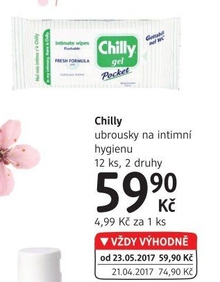 Ubrousky pro intimní hygienu Pocket Chilly