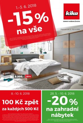 akční leták Kika nábytek 28.5.2018-10.6.2018