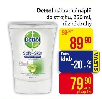 Tekuté mýdlo antibakteriální Dettol - náhradní náplň