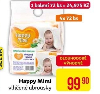 Vlhčené ubrousky dětské Happy Mimi