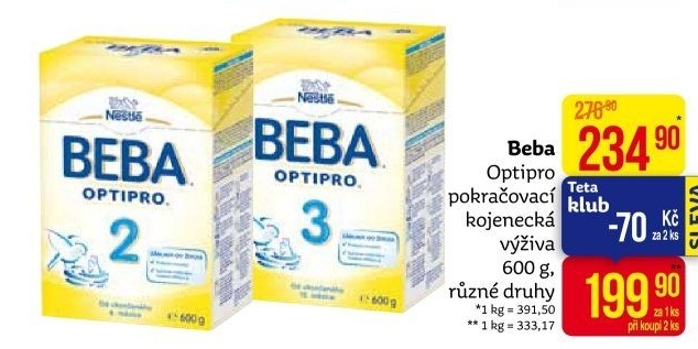 Mléčná výživa Beba Optipro Nestlé