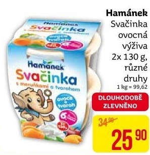 Příkrm ovocný Svačinka Hamánek
