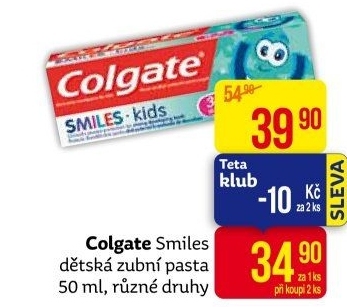 Pasta na zuby dětská Smiles Colgate