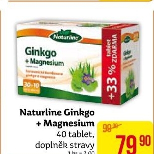 Doplněk stravy Ginkgo + magnesium Naturline
