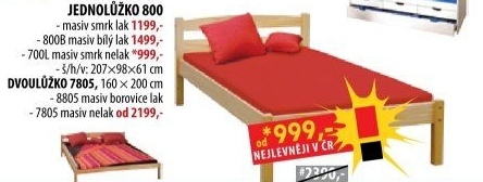 Jednolůžko 800 lakované
