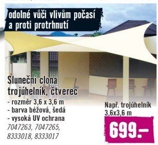 Sluneční plachta Garden Place