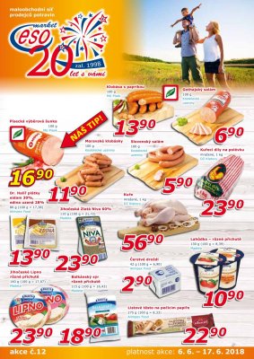 akční leták ESO MARKET 6.6.2018-17.6.2018