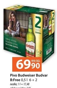 Nealkoholické pivo B:Free Budweiser Budvar