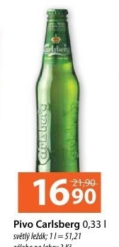 Pivo světlý ležák Carlsberg