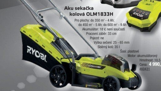 Aku sekačka OLM1833H Ryobi