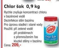 Přípravek do bazénu tablety Chlor Šok Savo