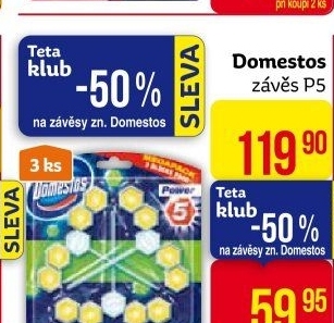 WC blok tuhý Power 5 Domestos