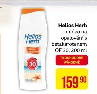 Mléko na opalování s betakarotenem OF 30 Helios Herb