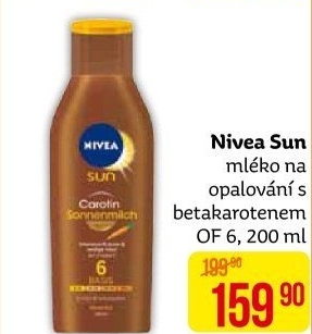 Mléko na opalování s betakarotenem OF 6 Sun Nivea