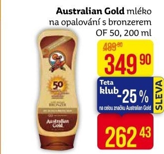 Mléko na opalovaní SPF 50 Australian Gold
