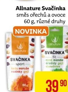 Směs ořechů a ovoce Svačinka Allnature