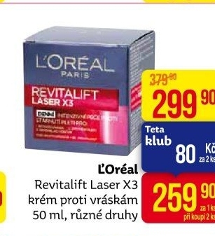 Krém pleťový proti vráskám Laser X3 Renew Revitalift L'Oréal