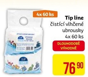 Vlhčené ubrousky dětské Tip Line