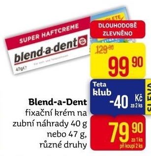 Fixační krém na zubní protézu Blend-a-dent