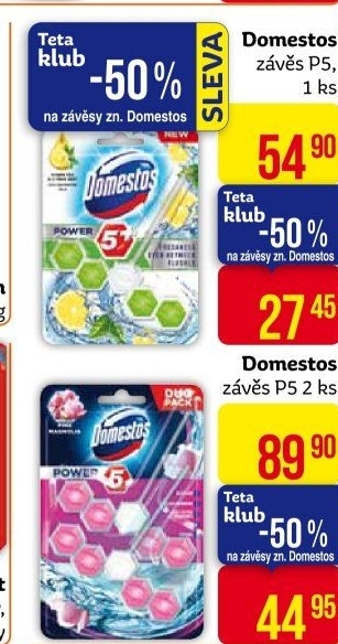 WC blok tuhý Power 5 Domestos