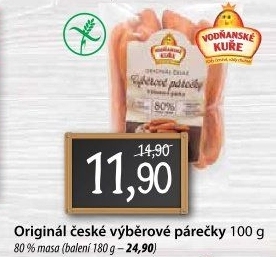 Párky české originál Vodňanské kuře