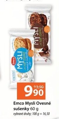 Ovesné sušenky Mysli na zdraví Emco
