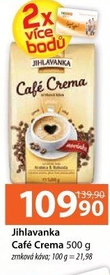 Zrnková káva Café Crema Jihlavanka
