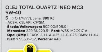 Motorový olej 5W - 40 Ineo MC3 Total Quartz
