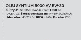 Motorový olej Petronas Syntium 5000 AV 5W-30
