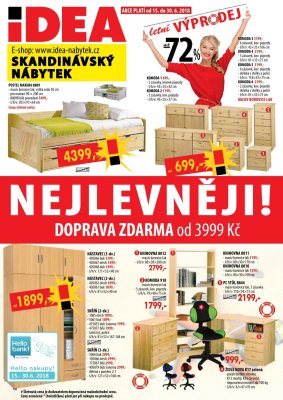 akční leták IDEA nábytek 15.6.2018-30.6.2018