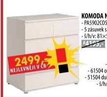 Komoda 3+2 zásuvky NUOVO bílá