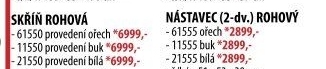 Skříň rohová ESO 61550 ořech/bílá