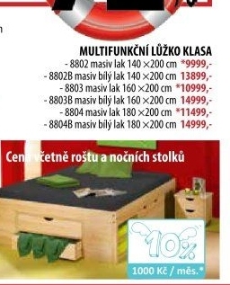Multifunkční dvoulůžko KLASA 140x200
