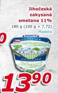 Smetana zakysaná JihočeskáMadeta 11%