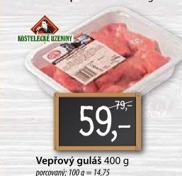 Maso na guláš vepřové Kostelecké uzeniny