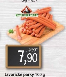Párky javořické Kostelecké uzeniny