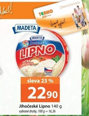 Tavený sýr Jihočeské Lipno Madeta